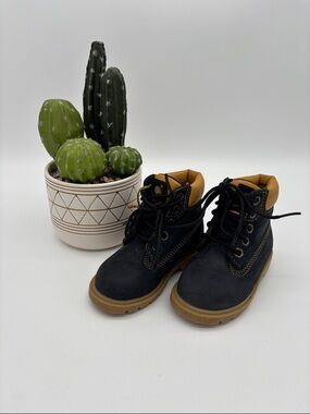 Timberland Toddler Boots Size 6M Navy Blue Lace Up Classic